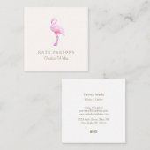 Einfach rosa Flamingo Quadratische Visitenkarte (Vorne/Hinten)