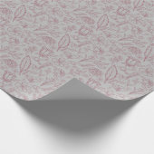 Einfach rosa Floral auf Grau | Geschenkpapier (Ecke)