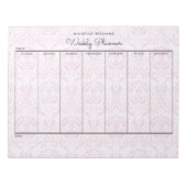 Einfach rosa floraler Wochenplaner Notizblock (Vorderseite)