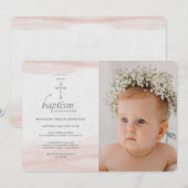 Einfach Rosa Foto Einladung (Vorne/Hinten)