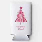 Einfach rosa, fröhlicher Weihnachtsbaum Selters Dosenkühler (Rückseite)