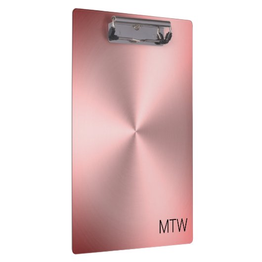 Einfach rosa gestreift mit Monogramm Klemmbrett (Rechts)