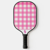 Einfach rosa Gingham Personalisiert Pickleball Schläger (Vorderseite)