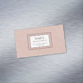 Einfach rosa Glitzer Nail Salon Maniküre Pastel Magnetische Visitenkarte (Beispiel)