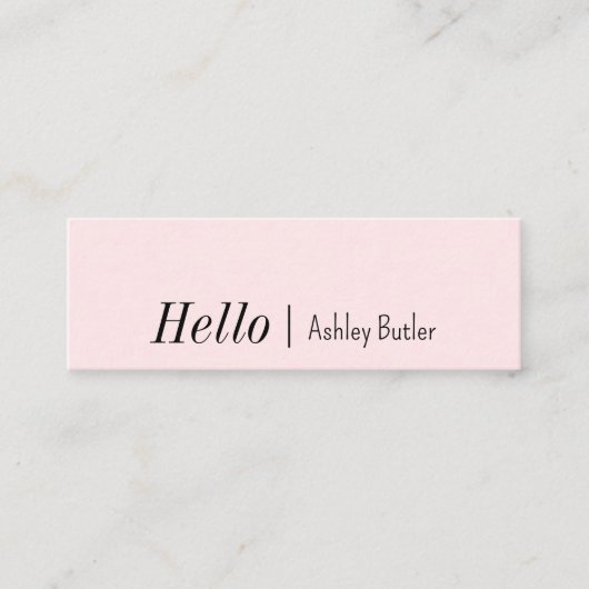 Einfach Rosa Hallo Saubere Minimal Mini Visitenkarte (Vorderseite)
