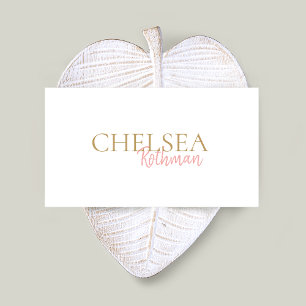 Einfach rosa handgeschriebener Script-Schriftart Visitenkarte