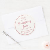 Einfach rosa, hausgemachte Marmelade Runder Aufkleber (Umschlag)