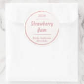 Einfach rosa, hausgemachte Marmelade Runder Aufkleber (Tasche)