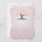 Einfach rosa Heart Leaf Tree Fairytale Wedding Einladung (Rückseite)