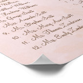 Einfach rosa Heart Leaf Tree Love Bird Wedding Poster (Ecke)