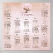 Einfach rosa Heart Leaf Tree Love Bird Wedding Poster (Vorne)