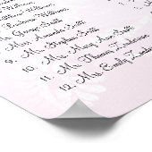 Einfach rosa Heart Leaf Tree Love Bird Wedding Poster (Ecke)