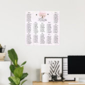 Einfach rosa Heart Leaf Tree Love Bird Wedding Poster (Heimbüro)