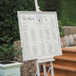 Einfach rosa Heart Leaf Tree Love Bird Wedding Poster