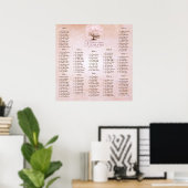 Einfach rosa Heart Leaf Tree Love Bird Wedding Poster (Heimbüro)