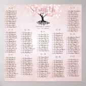 Einfach rosa Heart Leaf Tree Love Bird Wedding Poster (Vorne)