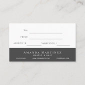 Einfach rosa Herz Dunkelgrau Geschenkgutschein Visitenkarte (Rückseite)