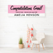 Einfach rosa Herzlichen Glückwunsch Grad Party Banner (Insitu)