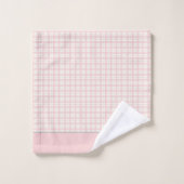 Einfach rosa Karierter Individuelle Name Bauernhof Badhandtuch Set (Waschlappen)