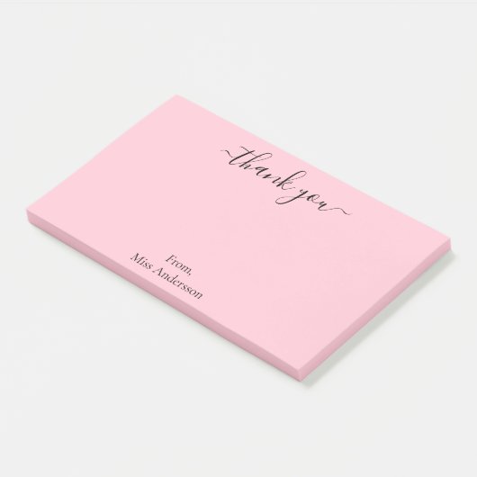 Einfach rosa Lehrerin Vielen Dank Post-it Klebezettel (angewinkelt)