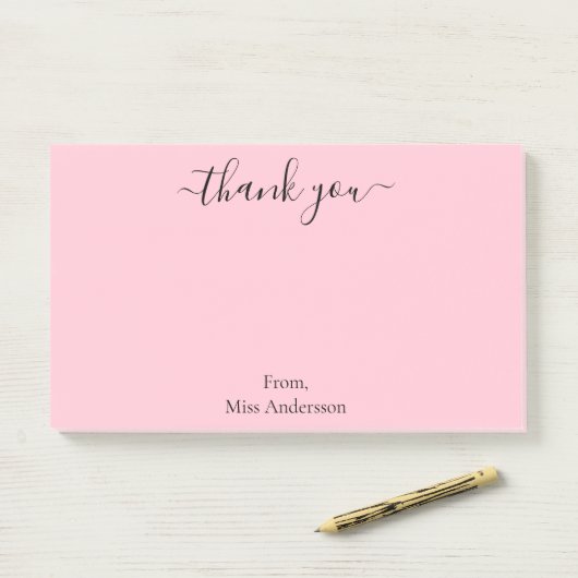 Einfach rosa Lehrerin Vielen Dank Post-it Klebezettel (Auf Schreibtisch)
