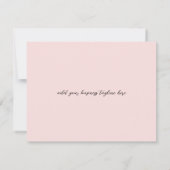 Einfach rosa Minimal modern Mitteilungskarte (Rückseite)