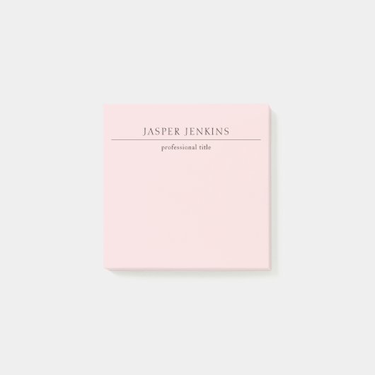 Einfach rosa Minimal modern Post-it Klebezettel (Vorderseite)