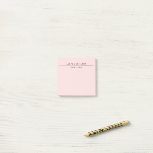 Einfach rosa Minimal modern Post-it Klebezettel (Auf Schreibtisch)