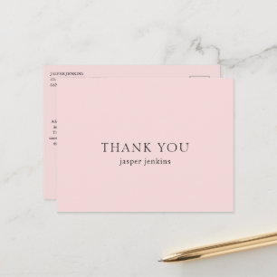 Einfach rosa Minimal modern Postkarte