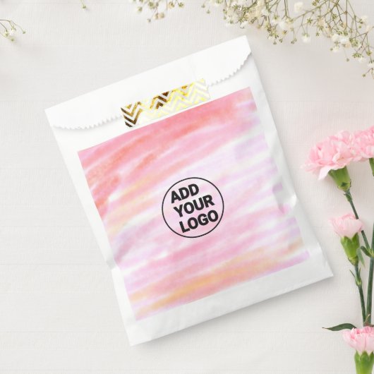 Einfach rosa minimale Aquarellfarbe Logo-Gesellsch Geschenktütchen (Versiegelt)