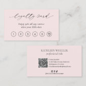 Einfach rosa Minimaler QR-Code für Herz/Kreislauf Treuekarte (Vorne/Hinten)