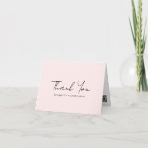 Einfach rosa Minimalistisch Elegant Modernes Busin Dankeskarte