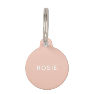 Einfach rosa-minimalistischer individuelle Name Tiermarke