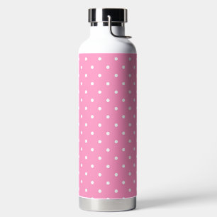 Einfach rosa mit weißen Polka-Punkten Trinkflasche
