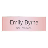 Einfach rosa Mitarbeiter Magnetname Abzeichen Namenschild (Vorderseite)