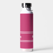 Einfach rosa Moderner Individuelle Name Stilvoll f Trinkflasche (Links)