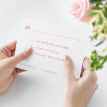 Einfach rosa Ombre Bat Mitzvah Mahlzeiten Optionen RSVP Karte<br><div class="desc">Rosa Ober auf der Rückseite mit Details zum Essen und dem Namen des Gastes; Imitate Glitzer Akzente optional</div>