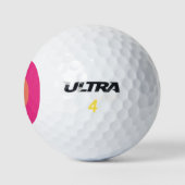 Einfach rosa Orange Monogram Modern Stilvoll kühl Golfball (Logo)