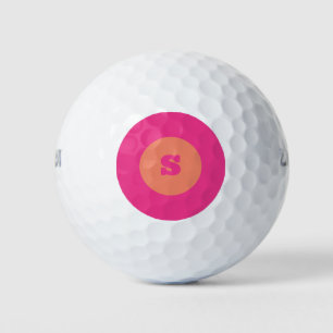 Einfach rosa Orange Monogram Modern Stilvoll kühl Golfball