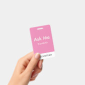 Einfach rosa Personalisierte Freiwillige Fragte mi Ausweis (Handheld)