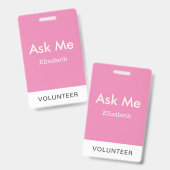 Einfach rosa Personalisierte Freiwillige Fragte mi Ausweis (Vorder- & Rückseite)