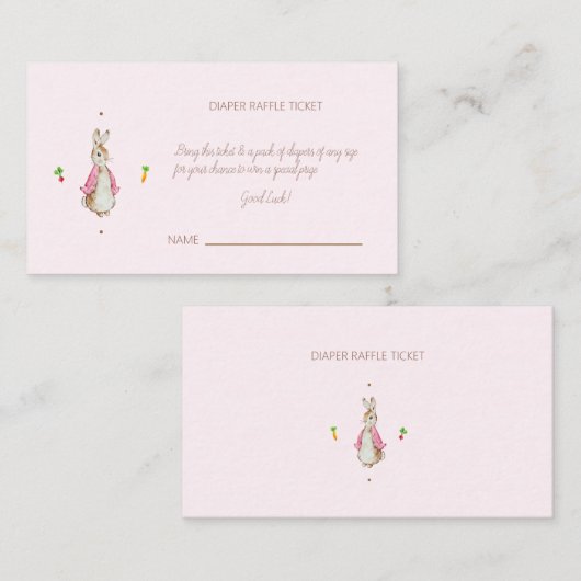 Einfach rosa Peter der Kaninchen Begleitkarte (Vorne/Hinten)