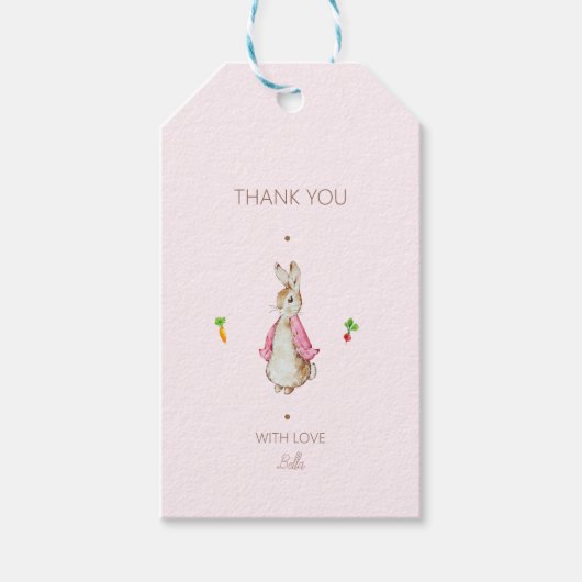 Einfach rosa Peter der Kaninchen Geschenkanhänger (Vorderseite)