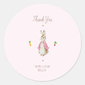 Einfach rosa Peter der Kaninchen Runder Aufkleber (Vorderseite)