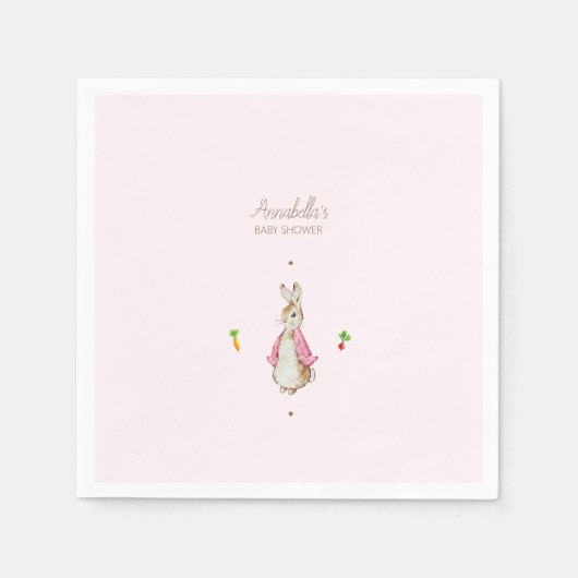 Einfach rosa Peter der Kaninchen Serviette (Vorderseite)