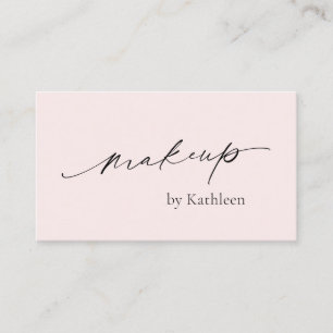 Einfach rosa QR Code Elegant Makeup Artist Moderne Visitenkarte
