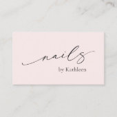 Einfach rosa QR-Code Eleganter Nagelstudio Moderne Visitenkarte (Vorderseite)