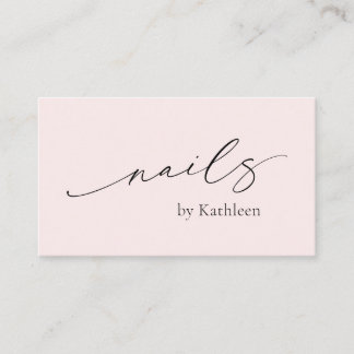 Einfach rosa QR-Code Eleganter Nagelstudio Moderne Visitenkarte