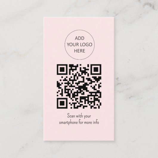Einfach rosa QR Code Schönheitssalon Visitenkarte (Vorderseite)