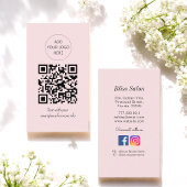 Einfach rosa QR Code Schönheitssalon Visitenkarte